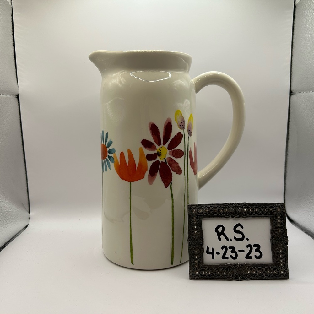 Rae Dunn floral Mother’s Day pitcher and small oval plate